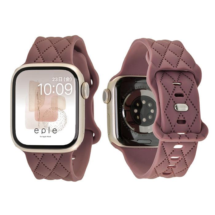 Apple Watch バンド アップルウォッチ ベルト シリコン 女性 人気 かわいい 金属アレルギー くすみ マトラッセ apple watch series 10 x 9 8 SE2 7 SE 6 5 4 3 対応 38 40mm 41mm 42mm 44mm 45mm 46mm ボルドー 紫 パープル