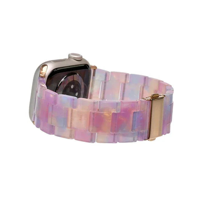 べっ甲 樹脂 かわいい アップルウォッチ バンド Apple Watch ベルト 女性に人気 レディース りんご堂 キャンディ ピンク 薄紫 パープル オーロラ