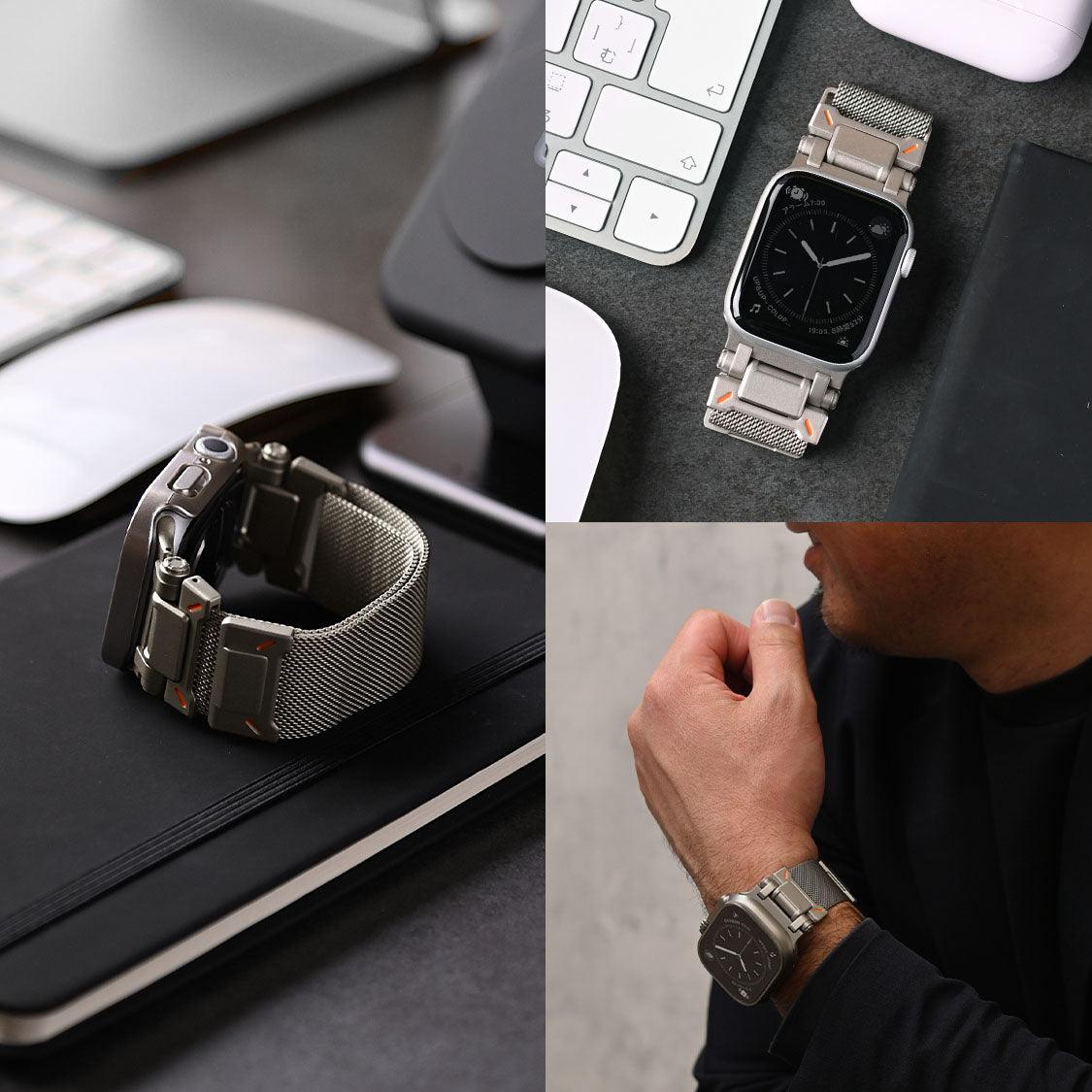 【シリーズ11・SE3・Ultra3対応】マグネット ステンレス メッシュ アップウォッチバンド メンズ Apple Watch ベルト | カタナ現世