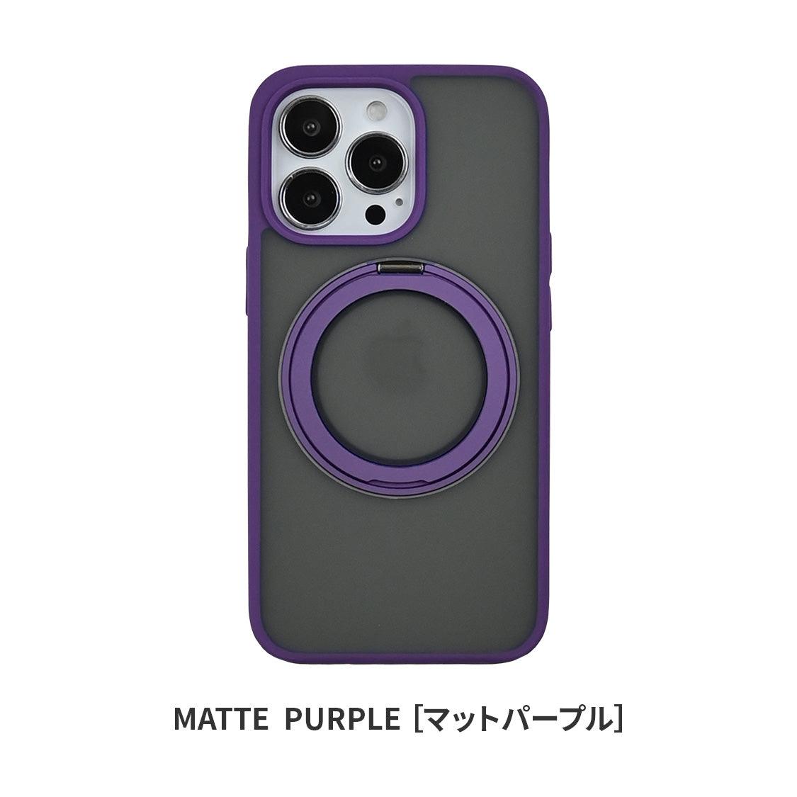 iphone 17 ケース MagSafe対応 強力 マグセーフ対応 ワイヤレス充電対応 リングスタンド スマホリング 落下防止 リング付き 360度回転 360° クリアケース 透明 背面クリア シンプル 推し活 iPhone13 14 15 16 Pro ProMax Plus パープル 紫