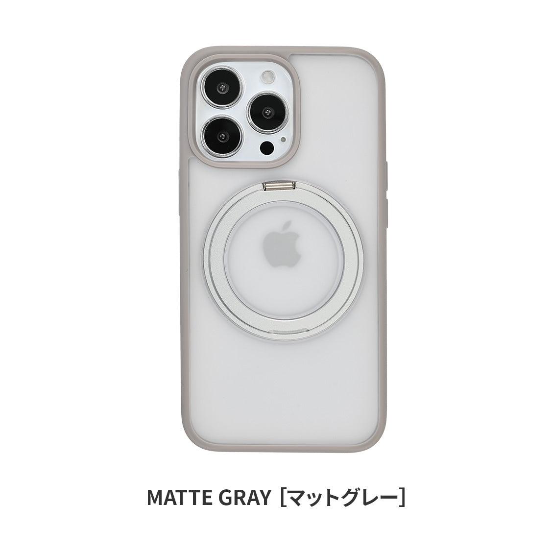 iphone 17 ケース MagSafe対応 強力 マグセーフ対応 ワイヤレス充電対応 リングスタンド スマホリング 落下防止 リング付き 360度回転 360° クリアケース 透明 背面クリア シンプル 推し活 iPhone13 14 15 16 Pro ProMax Plus グレー マット