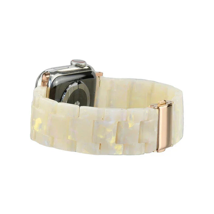 べっ甲 樹脂 かわいい アップルウォッチ バンド Apple Watch ベルト 女性に人気 レディース りんご堂 キャンディ 白 ホワイト