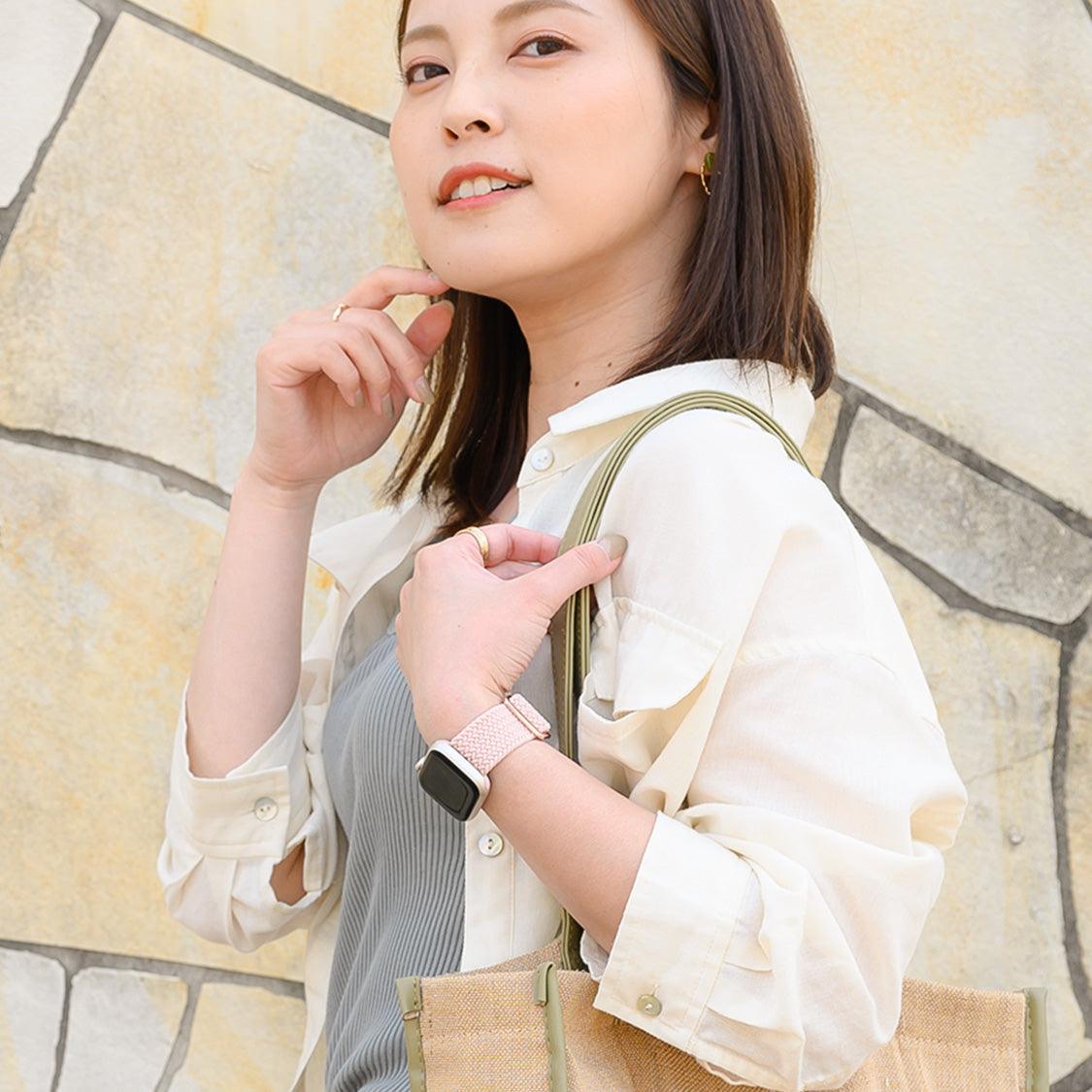 apple watch バンド 蒸れない 蒸れにくい 着画 かぶれにくい 通気性 肌に優しい 編み込み アップル ウォッチ カバー バンド ナイロン 伸縮性 金属アレルギー 腕時計ベルト 男女兼用 女性 男性 人気 ユニセックス スポーツ ジム りんご堂 ファブリックバンド