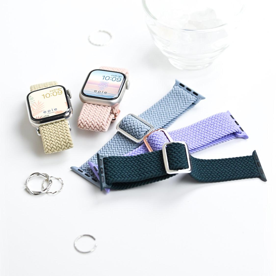 apple watch バンド 蒸れない かぶれにくい 通気性 肌に優しい 編み込み アップル ウォッチ カバー バンド ナイロン 金属アレルギー 腕時計ベルト 男女兼用 かわいい 女性 男性 人気 ユニセックス スポーツ ジム りんご堂 ファブリックバンド