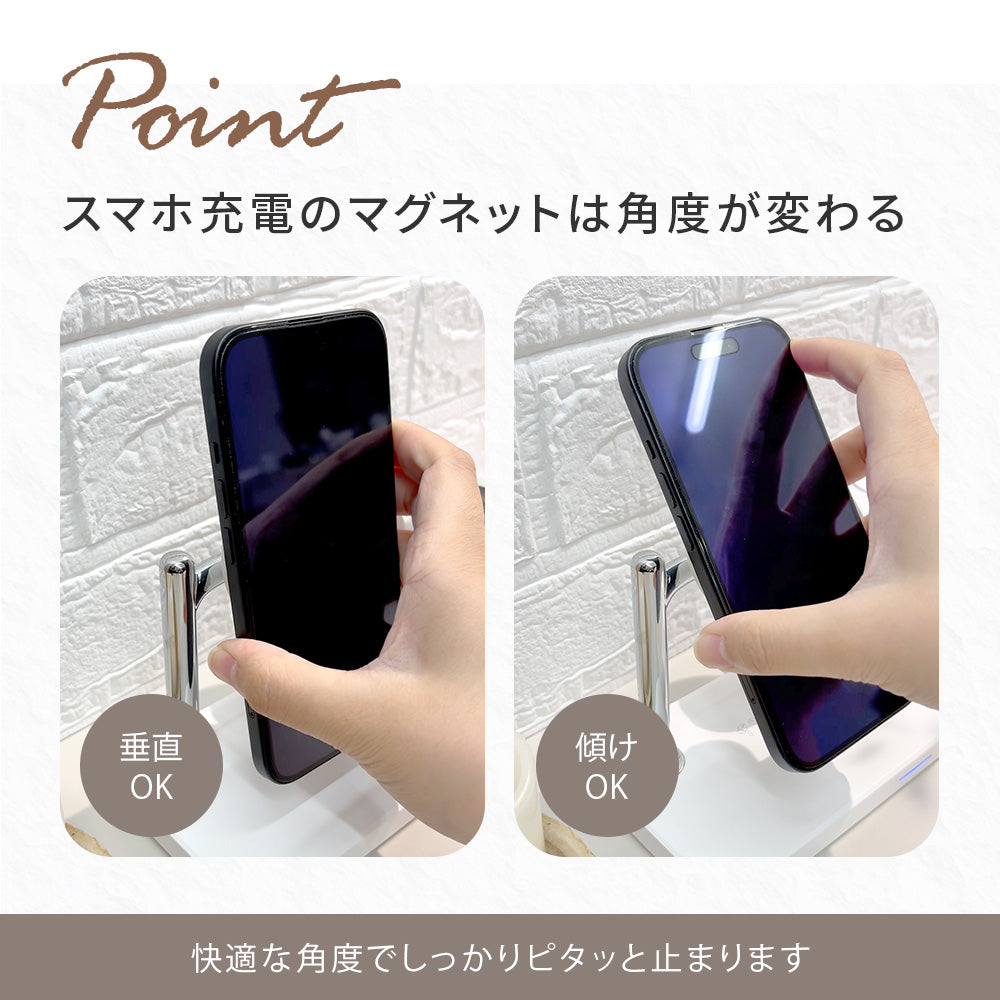 Qi2対応 ( チーツー ) ワイヤレス充電器 3in1 AirPods AppleWatch 同時充電 高速 急速 充電 アイフォン エアーポッズ アップルウォッチ ワイヤレス充電 充電器 スマホ充電器 5in1 | 3BASE