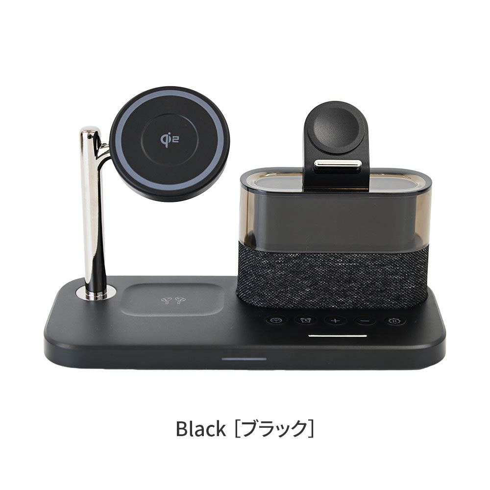 Qi2 チーツー Apple Watch iPhone AirPods 5in1 3in1 ワイヤレス充電スタンド 同時充電 アイフォン エアーポッズ アップルウォッチ マグネット 磁石 ワイヤレス充電器 充電器 アラーム 目覚まし時計 ライト 多機能 タイプC 充電 シンプル おしゃれ りんご堂 3base
ブラック 黒
