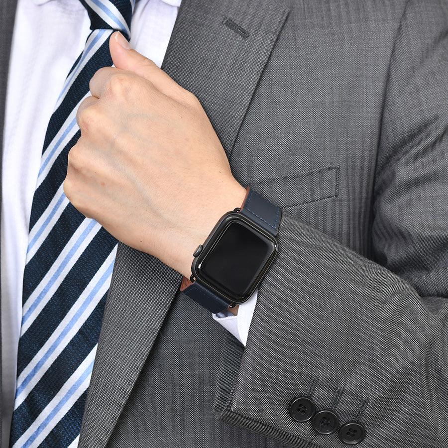 【シリーズ11・SE3対応】 本革 レザー アップルウォッチ バンド Apple Watch ベルト 金属アレルギー対応 シンプル | スマートレザーバンド