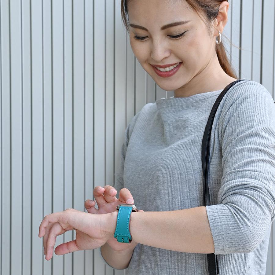 【シリーズ11・SE3対応】 本革 レザー アップルウォッチ バンド Apple Watch ベルト 金属アレルギー対応 シンプル | スマートレザーバンド