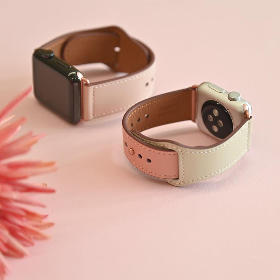 【シリーズ11・SE3対応】 本革 レザー アップルウォッチ バンド Apple Watch ベルト 金属アレルギー対応 シンプル | スマートレザーバンド