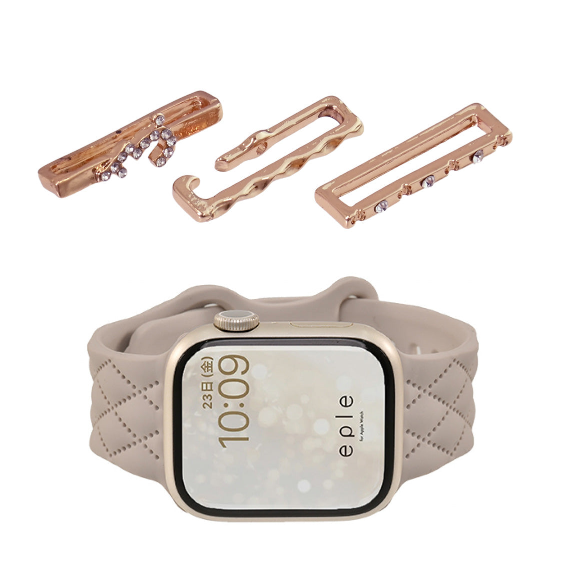 【シリーズ11・SE3対応】大人可愛い キルティング 柄 アップルウォッチ シリコンバンド AppleWatch Band | マトラッセ