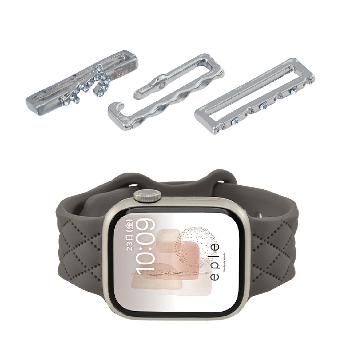 【シリーズ11・SE3対応】大人可愛い キルティング 柄 アップルウォッチ シリコンバンド AppleWatch Band | マトラッセ