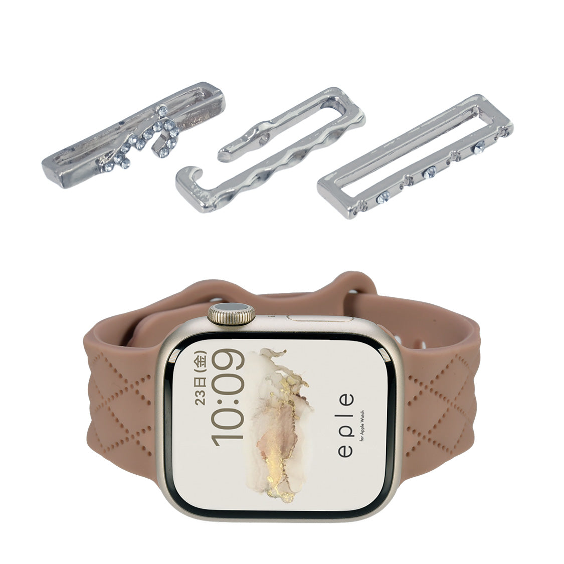 【シリーズ11・SE3対応】大人可愛い キルティング 柄 アップルウォッチ シリコンバンド AppleWatch Band | マトラッセ