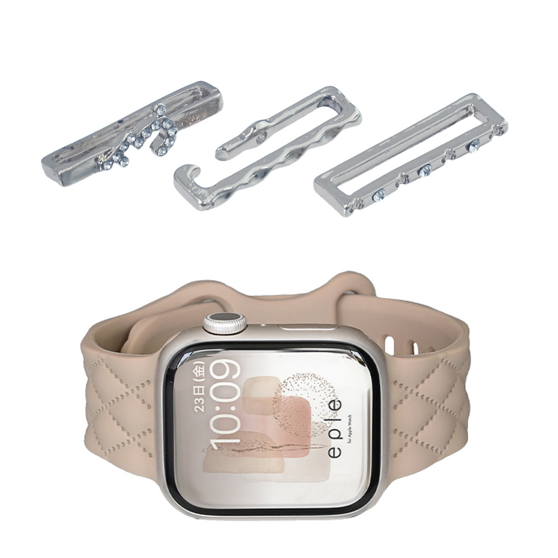 【シリーズ11・SE3対応】大人可愛い キルティング 柄 アップルウォッチ シリコンバンド AppleWatch Band | マトラッセ