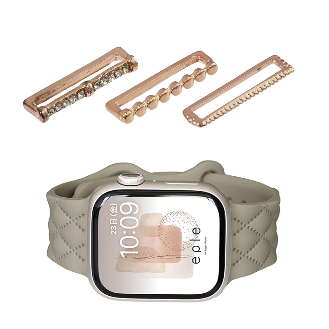 【シリーズ11・SE3対応】大人可愛い キルティング 柄 アップルウォッチ シリコンバンド AppleWatch Band | マトラッセ