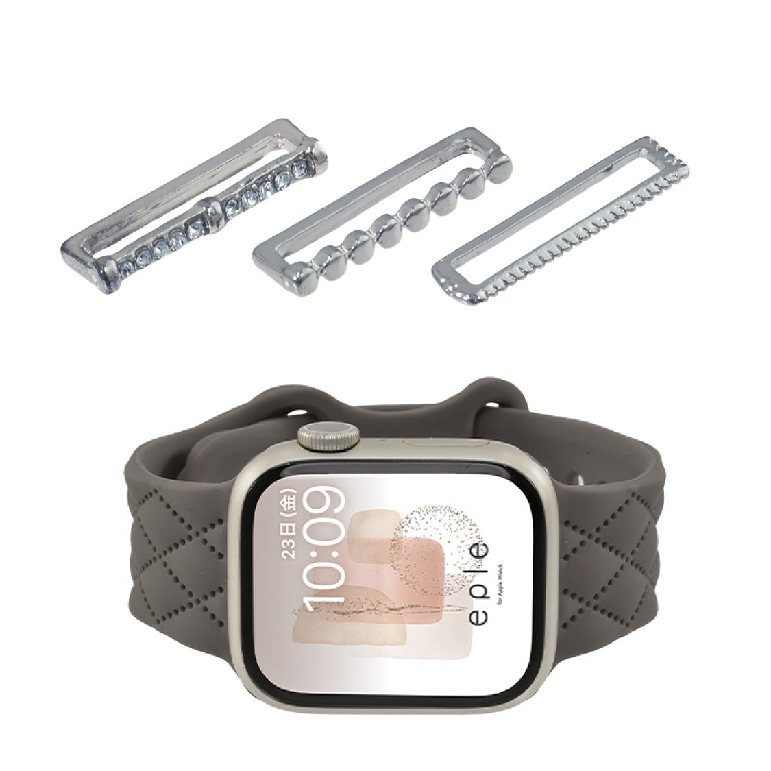【シリーズ11・SE3対応】大人可愛い キルティング 柄 アップルウォッチ シリコンバンド AppleWatch Band | マトラッセ