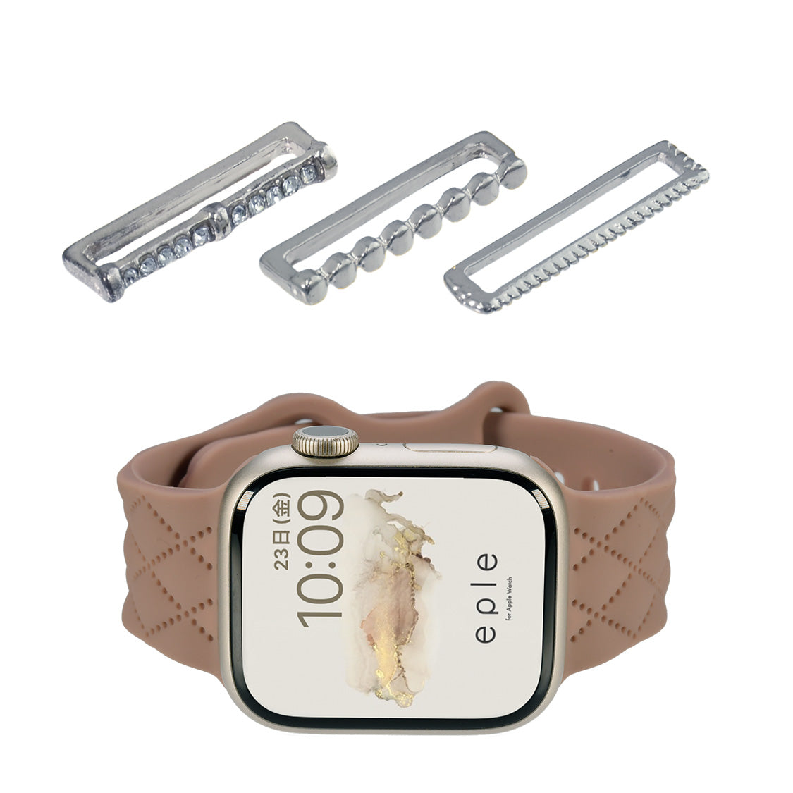 【シリーズ11・SE3対応】大人可愛い キルティング 柄 アップルウォッチ シリコンバンド AppleWatch Band | マトラッセ