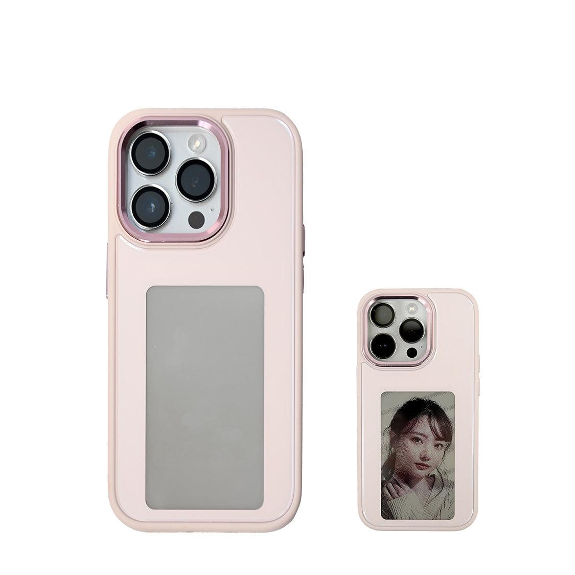 スクリーン付き iPhone ケース NFCE - Ink スマホケース ink iPhoneケース iPhone 13 / 14 / 15 / Pro / ProMax 保護ケース 背面 ケース インク スクリーン NFC 送信 家族 子供 ペット 推し 写真 押し活 2枚目の画像 ピンク 桃色 くすみ 画像が変わる