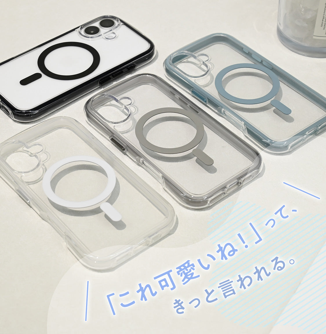 iPhone16 Pro iPhone 16 ケース カバー クリア ソフトケース TPU 耐衝撃吸収 クリア ウェーブ 写真が挟める チェキ トレカ 推し活 オタ活 アイフォン スマホケース りんご堂 Airfeel エアフィール 空気 かわいい ぷっくり 丸い 角 MagSafe マグセーフ