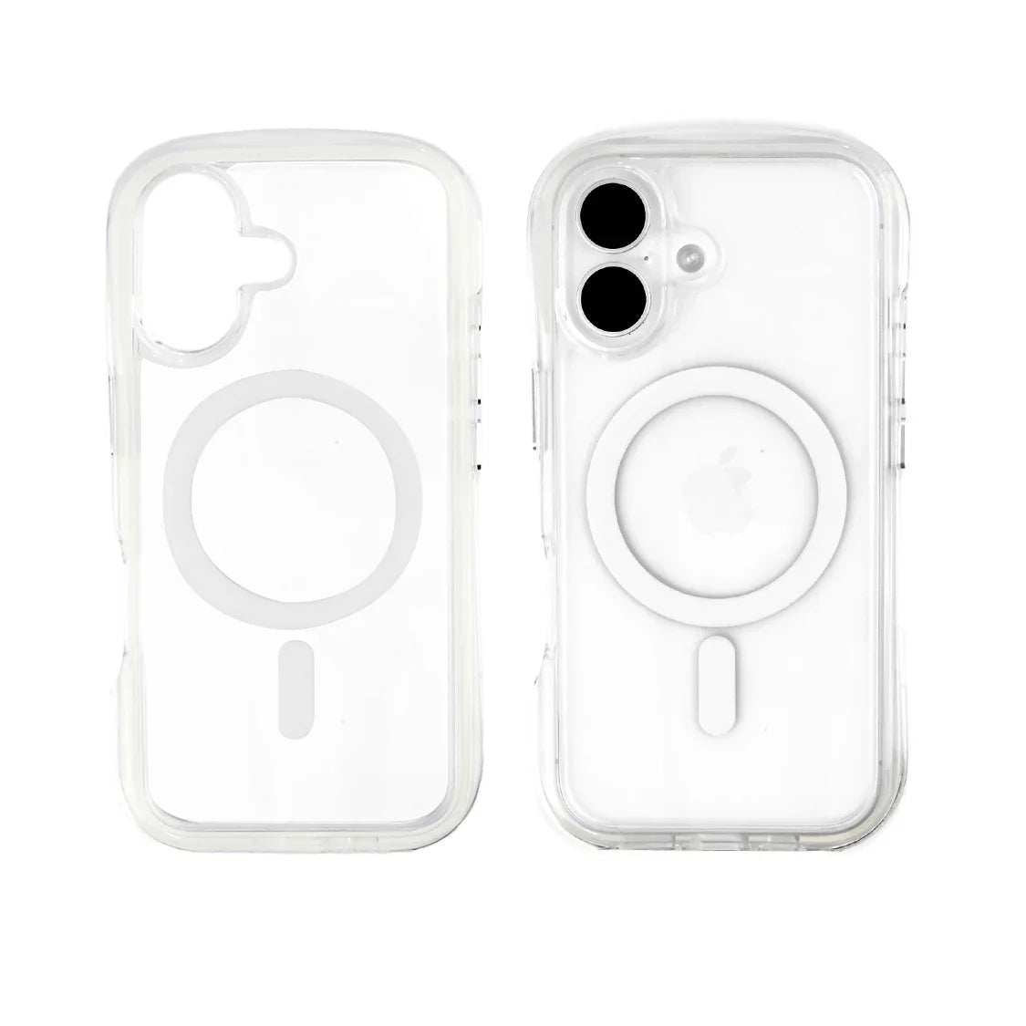 iPhone16 Pro iPhone 16 ケース カバー クリア ソフトケース TPU 耐衝撃吸収 クリア ウェーブ 写真が挟める チェキ トレカ 推し活 オタ活 アイフォン スマホケース りんご堂 Airfeel エアフィール 空気 かわいい ぷっくり 丸い 角 MagSafe マグセーフ クリア