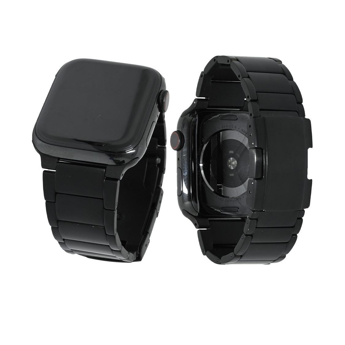 ビジネス チタン 高級 アップルウォッチバンド ベルト Apple Watch シルバー ステンレス メンズ おしゃれ | SOLIDチタンEX(エグゼクティブ) 黒 ブラック