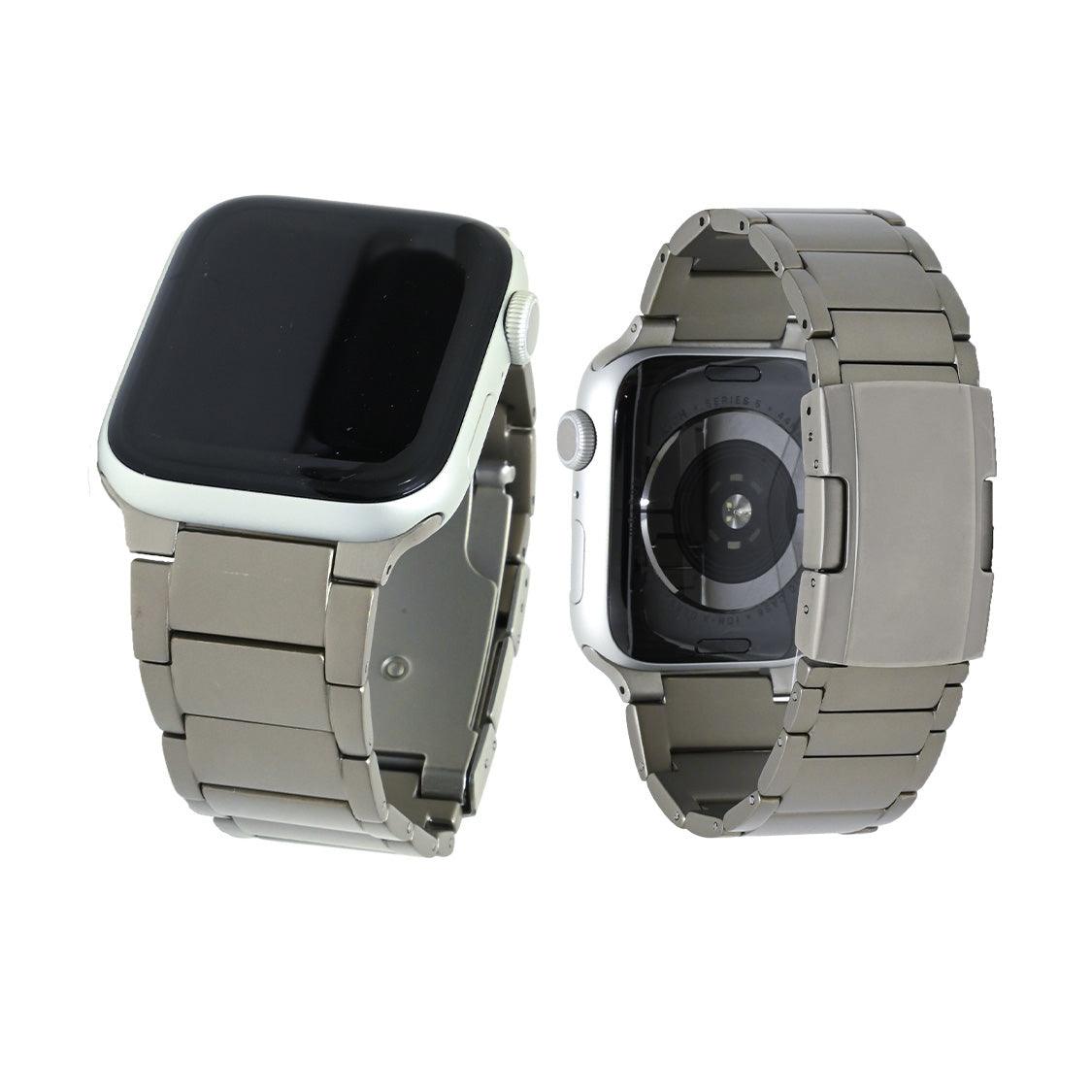 ビジネス チタン 高級 アップルウォッチバンド ベルト Apple Watch シルバー ステンレス メンズ おしゃれ | SOLIDチタンEX(エグゼクティブ) 銀