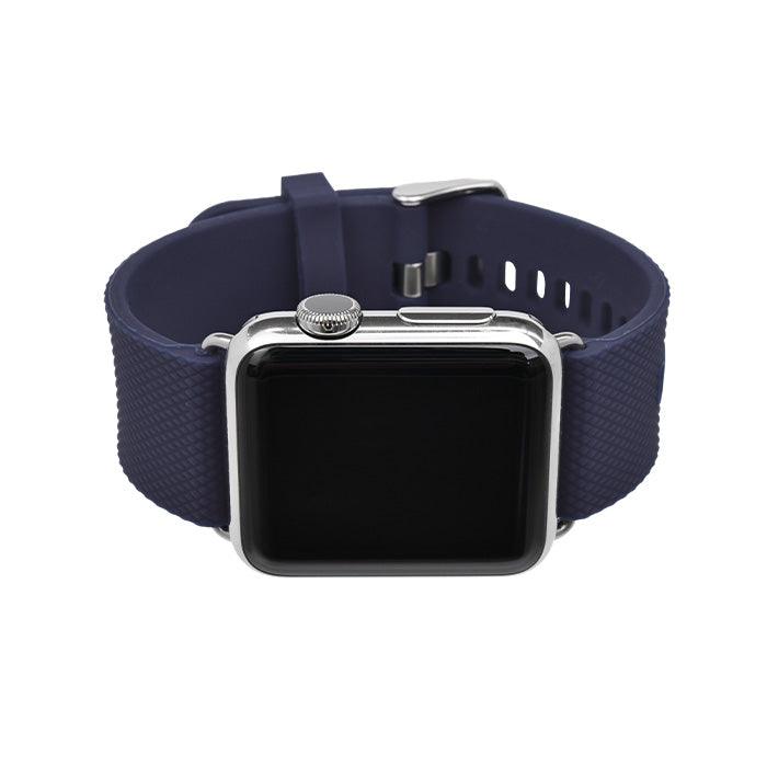 AppleWatch ( アップルウォッチ ) シリコン バンド 洗える 柔らかい スポーツ ジム キャンプ アウトドア カジュアル スタイリッシュ ビジネス 男性 シンプル 38 40 41 42 44 45 mm | ライフィット ネイビー 紺