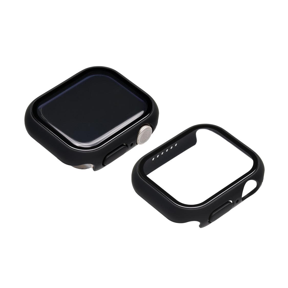 シンプル マット AppleWatch(アップルウォッチ)カバー 画面 液晶 保護 ケース 41 42 44 45 46 mm スポーツ レディース 女性 メンズ | チアフルケース【Apple Watch10対応】 ブラック 黒