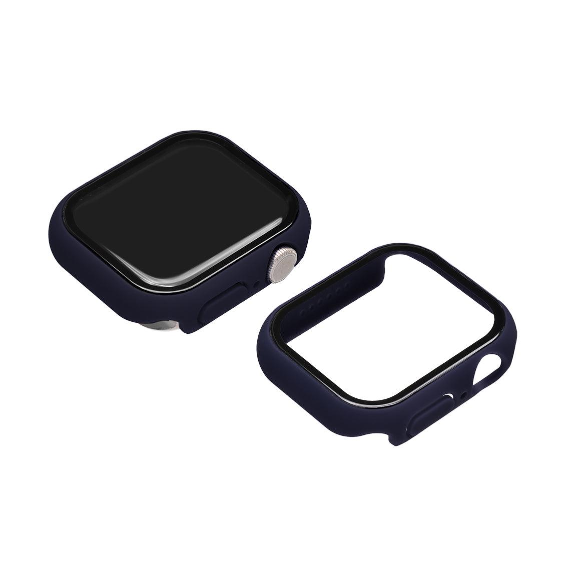 シンプル マット AppleWatch(アップルウォッチ)カバー 画面 液晶 保護 ケース 41 42 44 45 46 mm スポーツ レディース 女性 メンズ | チアフルケース【Apple Watch10対応】 ネイビー 紺
