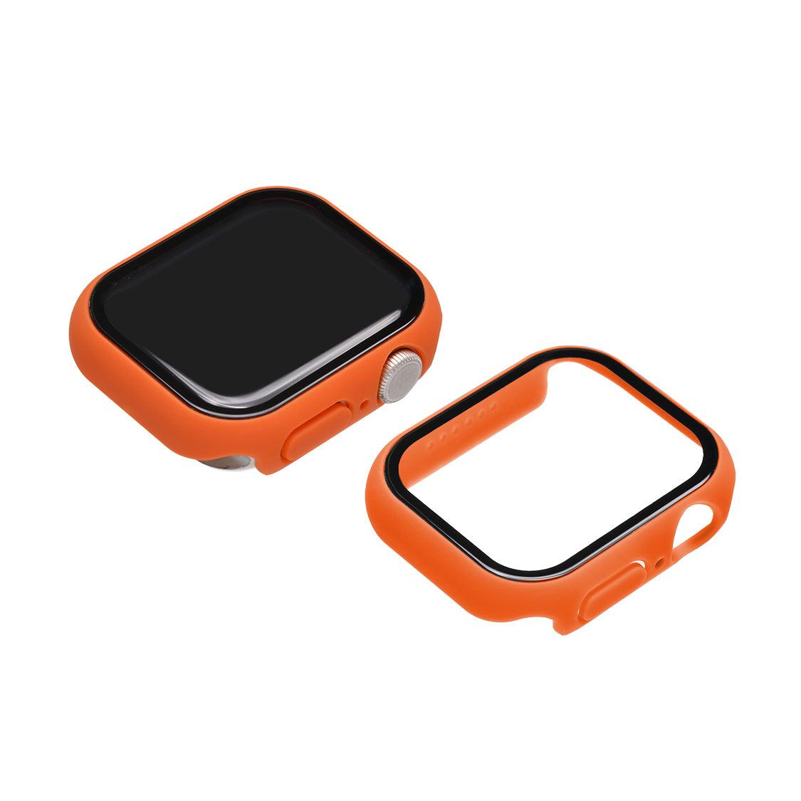 シンプル マット AppleWatch(アップルウォッチ)カバー 画面 液晶 保護 ケース 41 42 44 45 46 mm スポーツ レディース メンズ アウトドア | チアフルケース【Apple Watch10対応】 オレンジ