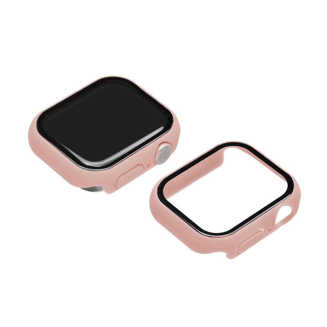 シンプル マット で かわいい AppleWatch(アップルウォッチ)カバー 画面 液晶 保護 ケース 41 42 44 45 46 mm スポーツ レディース 女性 | チアフルケース【Apple Watch10対応】 ピンク 桃色