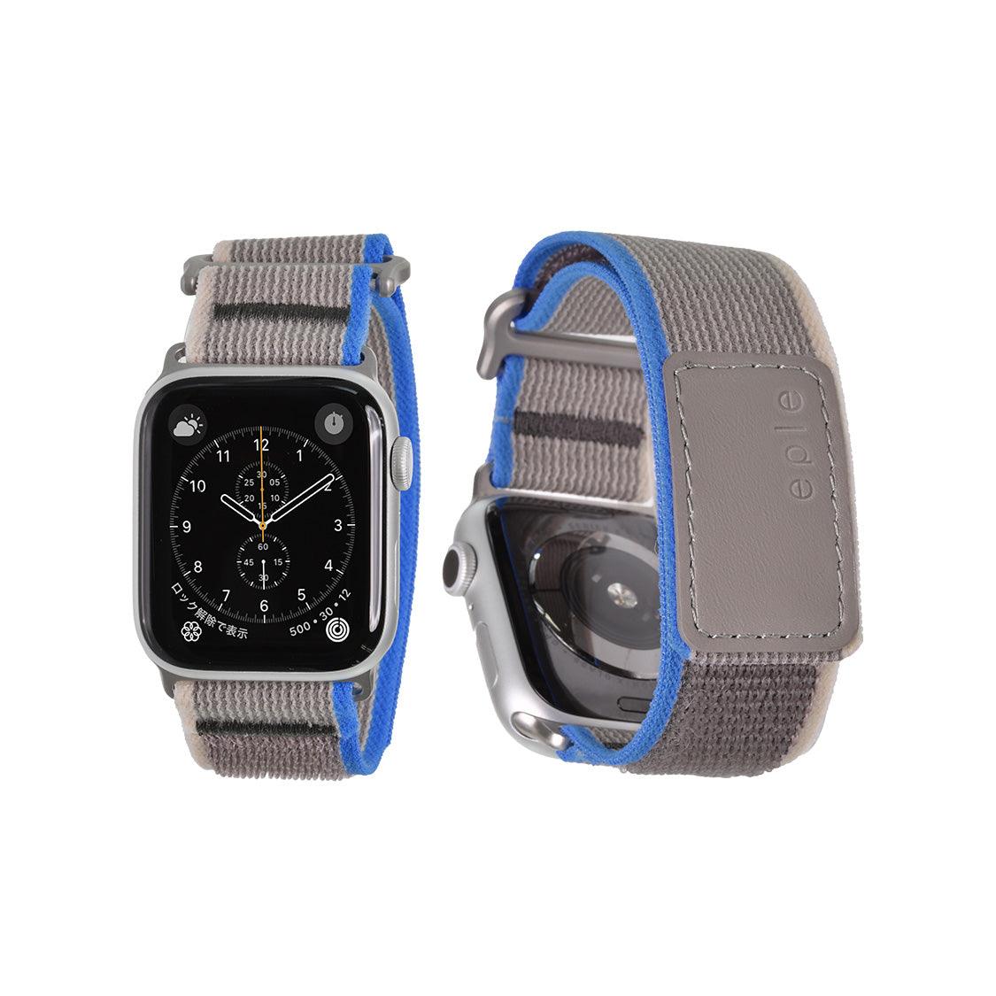 通気性抜群の軽量アップルウォッチナイロンバンドAppleWatch ( アップルウォッチ ) ナイロン バンド ジム ランニング マラソン 登山 ハイキング アウトドア スポーツ |eple アスリートループ グレー