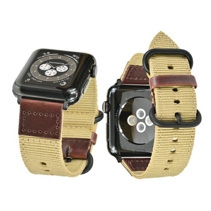 【シリーズ11・SE3・Ultra3対応】汗 水 に強い 帆布素材の Apple Watch ( アップルウォッチ ) バンド 38mm 40mm 42mm 44mm 45mm 46mm 49mm アウトドア メンズ おすすめ ミリタリー |キャンバスレザー