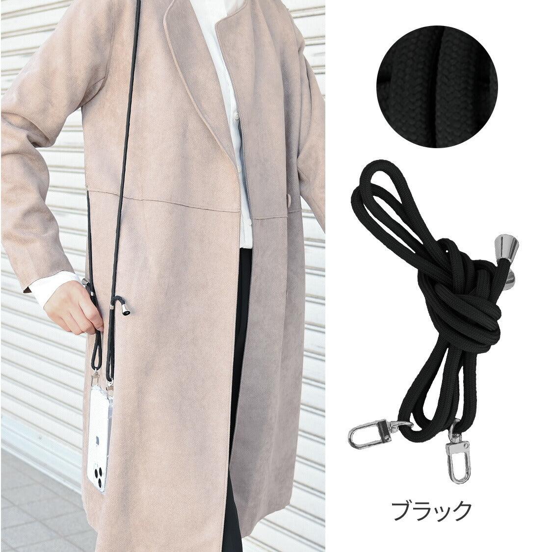iPhoneケース ストラップ 黒