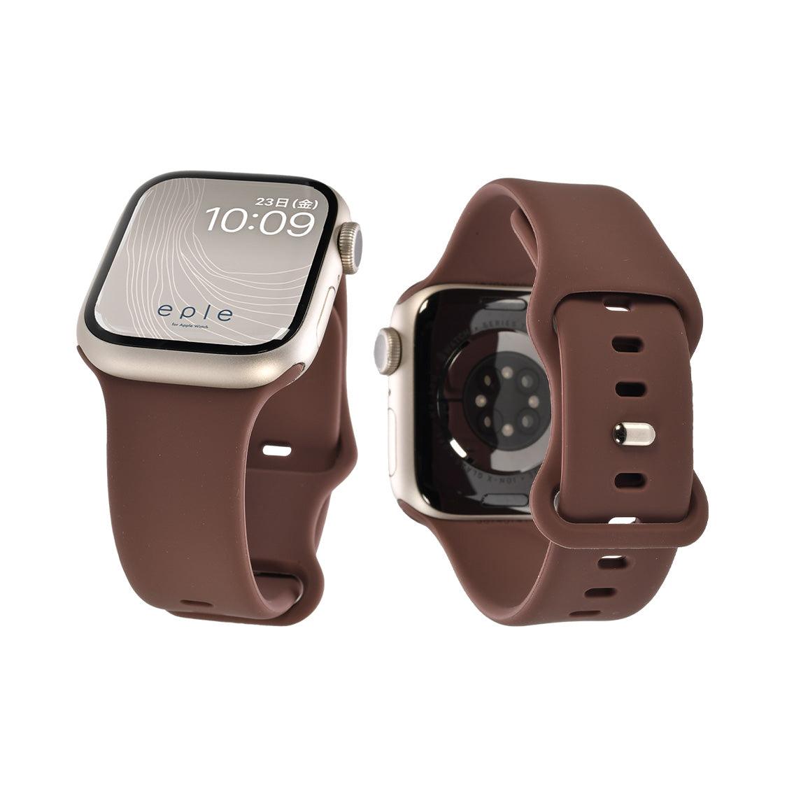 アップルウォッチ バンド レディース かわいい 大人かわいい 大人っぽ for Applewatch スポーツバンド 運動 金属アレルギー 防水 シリコン ラバー 38mm40mm42mm44mm45mm46mm49mm ブランド おしゃれ 花柄 蝶 ニュアンスカラー りんご堂 シェール ブラウン 茶色 くすみ