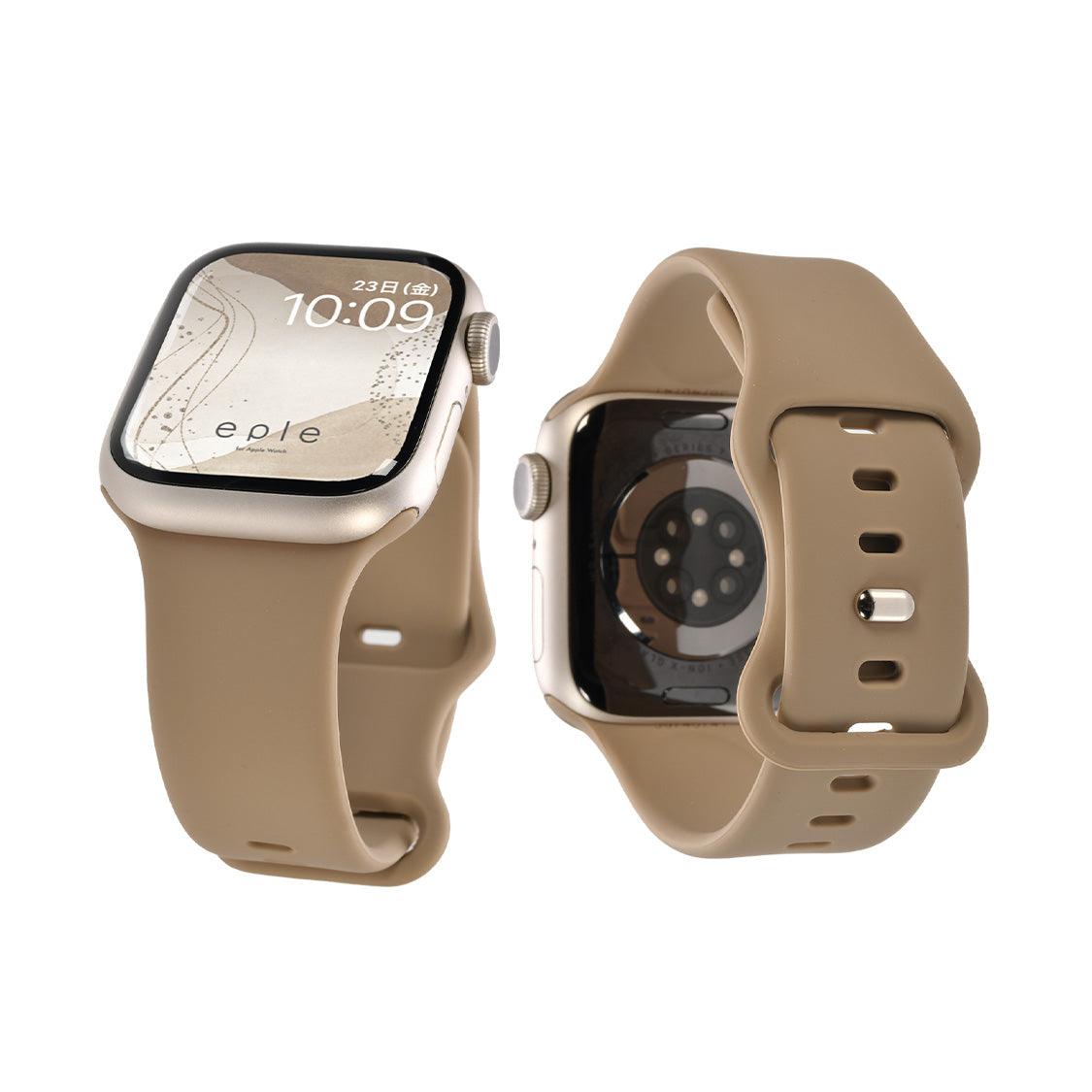 アップルウォッチ バンド レディース かわいい 大人かわいい 大人っぽ for Applewatch スポーツバンド 運動 金属アレルギー 防水 シリコン ラバー 38mm40mm42mm44mm45mm46mm49mm ブランド おしゃれ 花柄 蝶 ニュアンスカラー りんご堂 シェール ミルクティー ブラウン ベージュ くすみ