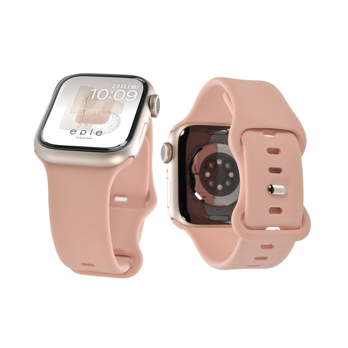 アップルウォッチ バンド レディース かわいい 大人かわいい 大人っぽ for Applewatch スポーツバンド 運動 金属アレルギー 防水 シリコン ラバー 38mm40mm42mm44mm45mm46mm49mm ブランド おしゃれ 花柄 蝶 ニュアンスカラー りんご堂 シェール ピンク くすみ