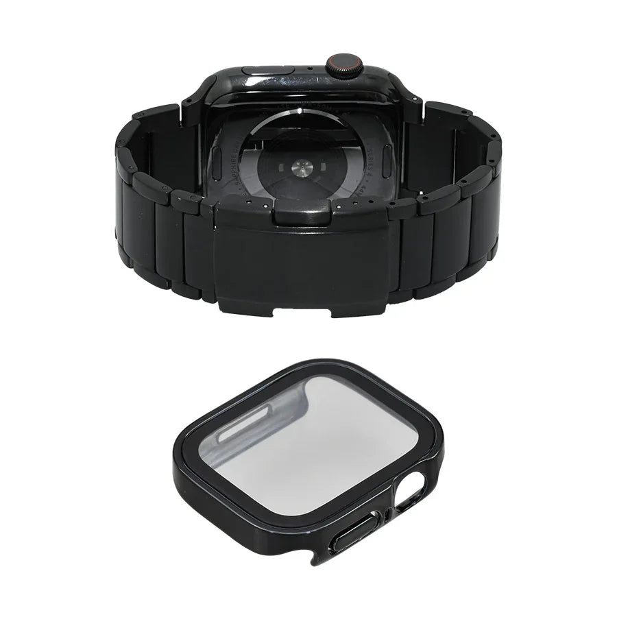 【シリーズ11・SE3・Ultra3対応】傷付きにくい チタン アップルウォッチバンド ベルト Apple Watch シルバー メンズ ビジネス 高級 | SOLIDチタンEX(エグゼクティブ)