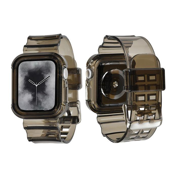 アップルウォッチ バンドクリアベルト透明 applewatchseriesウルトラ 女性 レディース メンズ Lady'sMen's サードパーティー クリアバンドclearband スケルトン 防水 蛍光色 対応機種 49mm 46mm 40mm 41mm 42mm 44mm 45mm ultra ultra2 ウルトラ 9 8 7 6 SE 5 4 第2世代 りんご堂 クリアバンド ブラック 黒