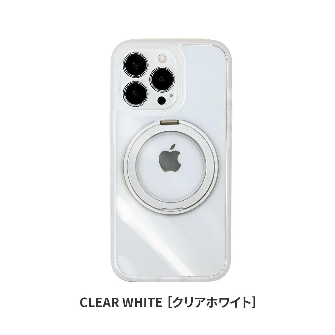 iphone 17 ケース MagSafe対応 強力 マグセーフ対応 ワイヤレス充電対応 リングスタンド スマホリング 落下防止 リング付き 360度回転 360° クリアケース 透明 背面クリア シンプル 推し活 iPhone13 14 15 16 Pro ProMax Plus クリアホワイト 白