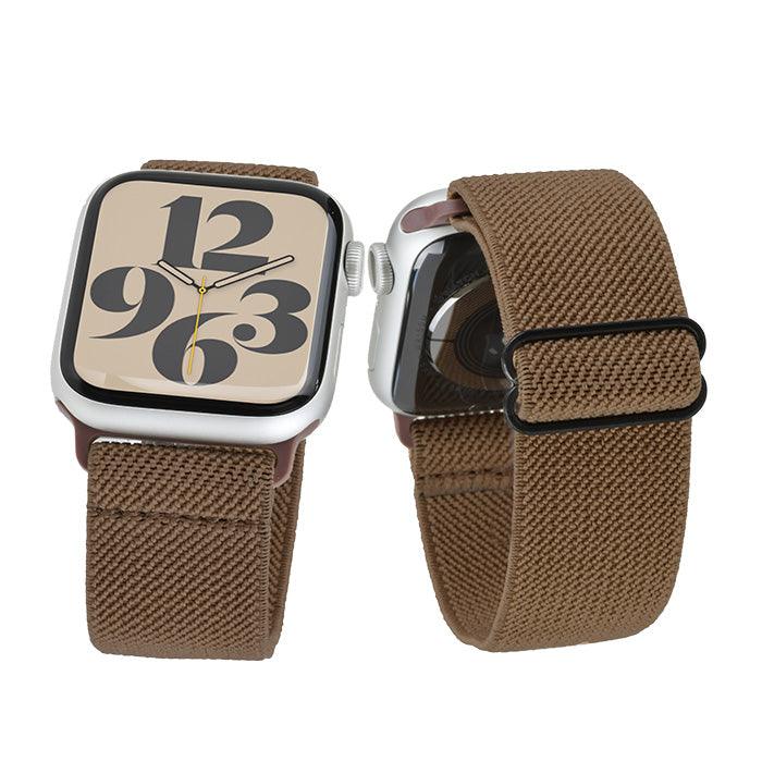 ソロループ コンパチブル Apple Watch バンド 41mm 40mm 38mm 編み込み ナイロン ゴム ストラップ スポーツループ リストバンド女性 男性 伸縮性 ブレスレット おしゃれ 蒸れない かぶれない 人気 睡眠 アップルウォッチ バンド 46mm 42mm 49mm 44mm 45mm 44mm シリーズ 10 9 8 7 SE 6 5 4 3 2 1 りんご堂 イージーバンド ブラウン 茶色