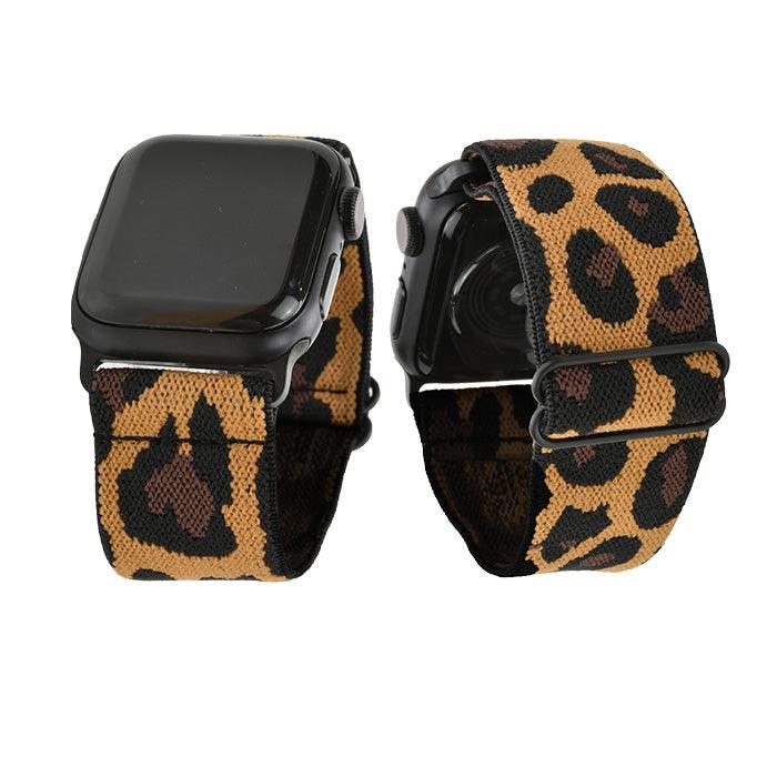 ソロループ コンパチブル Apple Watch バンド 41mm 40mm 38mm 編み込み ナイロン ゴム ストラップ スポーツループ リストバンド女性 男性 伸縮性 ブレスレット おしゃれ 蒸れない かぶれない 人気 睡眠 アップルウォッチ バンド 46mm 42mm 49mm 44mm 45mm 44mm シリーズ 10 9 8 7 SE 6 5 4 3 2 1 りんご堂 イージーバンド ヒョウ柄 レオパード