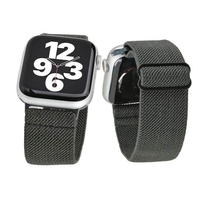 ソロループ コンパチブル Apple Watch バンド 41mm 40mm 38mm 編み込み ナイロン ゴム ストラップ スポーツループ リストバンド女性 男性 伸縮性 ブレスレット おしゃれ 蒸れない かぶれない 人気 睡眠 アップルウォッチ バンド 46mm 42mm 49mm 44mm 45mm 44mm シリーズ 10 9 8 7 SE 6 5 4 3 2 1 りんご堂 イージーバンド グレー 灰色