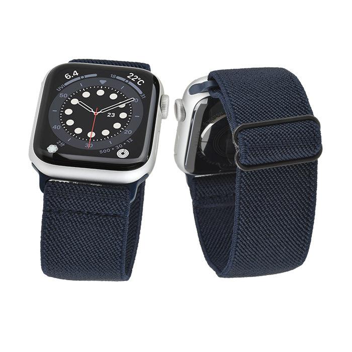 ソロループ コンパチブル Apple Watch バンド 41mm 40mm 38mm 編み込み ナイロン ゴム ストラップ スポーツループ リストバンド女性 男性 伸縮性 ブレスレット おしゃれ 蒸れない かぶれない 人気 睡眠 アップルウォッチ バンド 46mm 42mm 49mm 44mm 45mm 44mm シリーズ 10 9 8 7 SE 6 5 4 3 2 1 りんご堂 イージーバンド ネイビー 紺色
