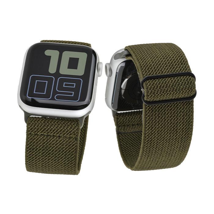 ソロループ コンパチブル Apple Watch バンド 41mm 40mm 38mm 編み込み ナイロン ゴム ストラップ スポーツループ リストバンド女性 男性 伸縮性 ブレスレット おしゃれ 蒸れない かぶれない 人気 睡眠 アップルウォッチ バンド 46mm 42mm 49mm 44mm 45mm 44mm シリーズ 10 9 8 7 SE 6 5 4 3 2 1 りんご堂 イージーバンド カーキ 緑