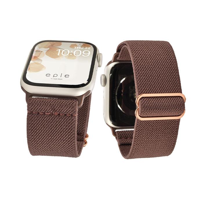 ソロループ コンパチブル Apple Watch バンド 41mm 40mm 38mm 編み込み ナイロン ゴム ストラップ スポーツループ リストバンド女性 男性 伸縮性 ブレスレット おしゃれ 蒸れない かぶれない 人気 睡眠 アップルウォッチ バンド 46mm 42mm 49mm 44mm 45mm 44mm シリーズ 10 9 8 7 SE 6 5 4 3 2 1 りんご堂 イージーバンド ココア ブラウン 茶色
