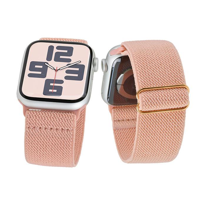 ソロループ コンパチブル Apple Watch バンド 41mm 40mm 38mm 編み込み ナイロン ゴム ストラップ スポーツループ リストバンド女性 男性 伸縮性 ブレスレット おしゃれ 蒸れない かぶれない 人気 睡眠 アップルウォッチ バンド 46mm 42mm 49mm 44mm 45mm 44mm シリーズ 10 9 8 7 SE 6 5 4 3 2 1 りんご堂 イージーバンド ピンク 桃色