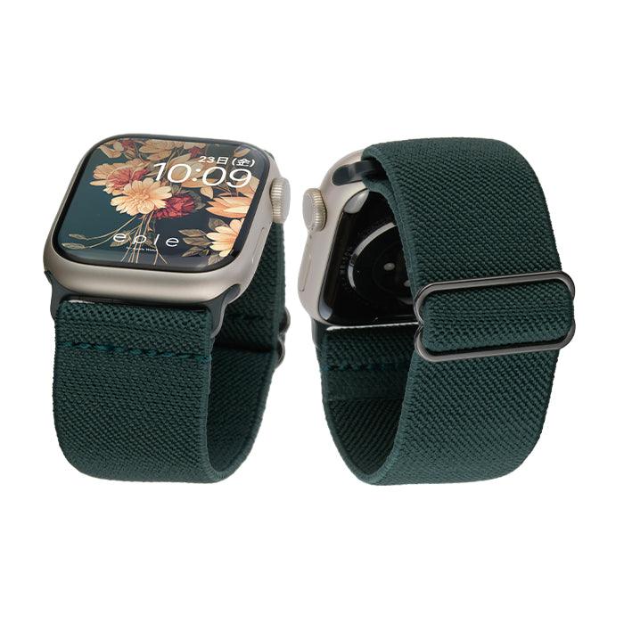 ソロループ コンパチブル Apple Watch バンド 41mm 40mm 38mm 編み込み ナイロン ゴム ストラップ スポーツループ リストバンド女性 男性 伸縮性 ブレスレット おしゃれ 蒸れない かぶれない 人気 睡眠 アップルウォッチ バンド 46mm 42mm 49mm 44mm 45mm 44mm シリーズ 10 9 8 7 SE 6 5 4 3 2 1 りんご堂 イージーバンド グリーン 緑 ビリジアン