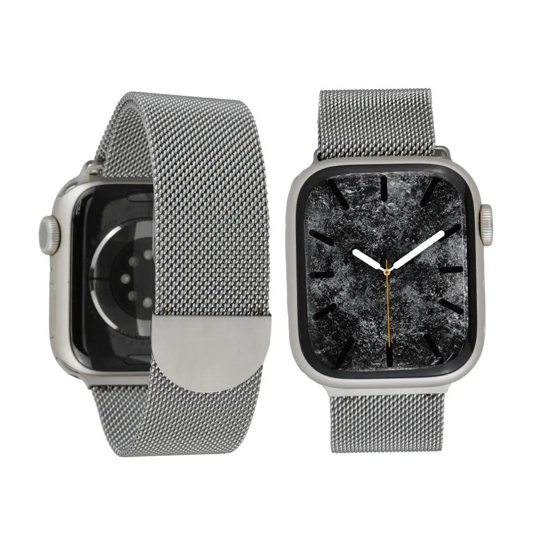 マグネット ステンレス メッシュ アップルウォッチバンド Apple Watch ベルト 女性 人気 おしゃれ エレガントループ シルバー 銀