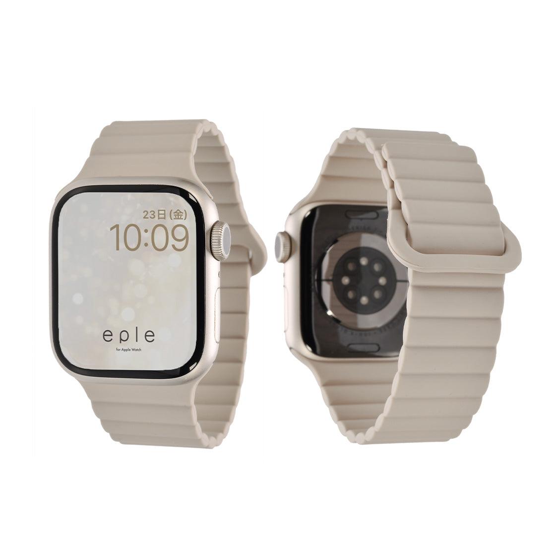 アップルウォッチ バンド かわいい apple watch 44mm ベルト 女性 マグネット 磁石 シリコン 45mm 46mm 40mm 41mm 42mm 49mm ビジネス カジュアル | Apple Watch ベルト くすみ 金属アレルギー 大人かわいい 簡単 防水 りんご堂 グレー ホワイト