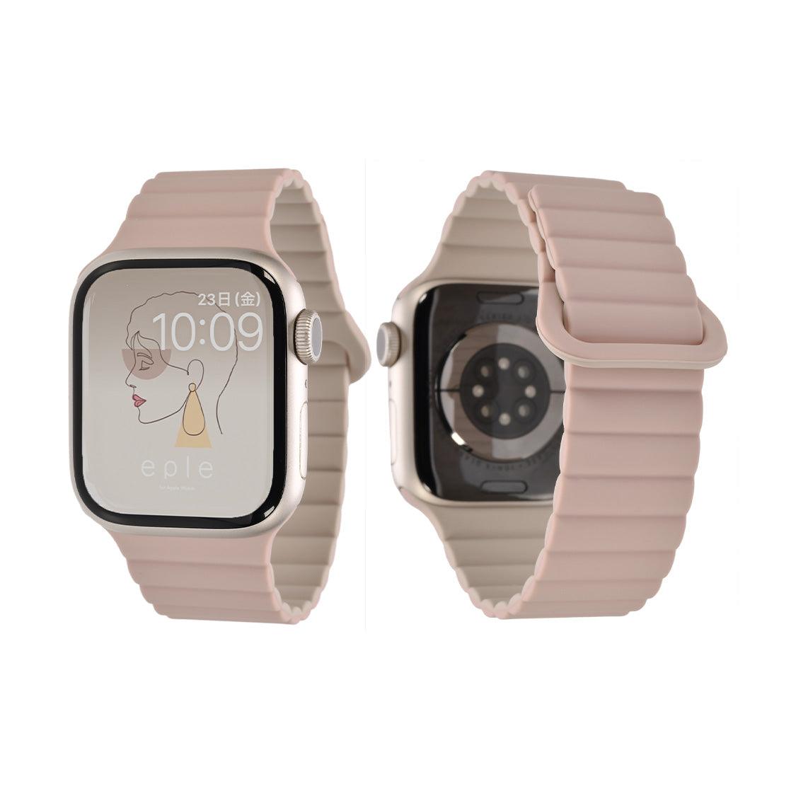 アップルウォッチ バンド かわいい apple watch 44mm ベルト 女性 マグネット 磁石 シリコン 45mm 46mm 40mm 41mm 42mm 49mm ビジネス カジュアル | Apple Watch ベルト くすみ 金属アレルギー 大人かわいい 簡単 防水 りんご堂 ピンク